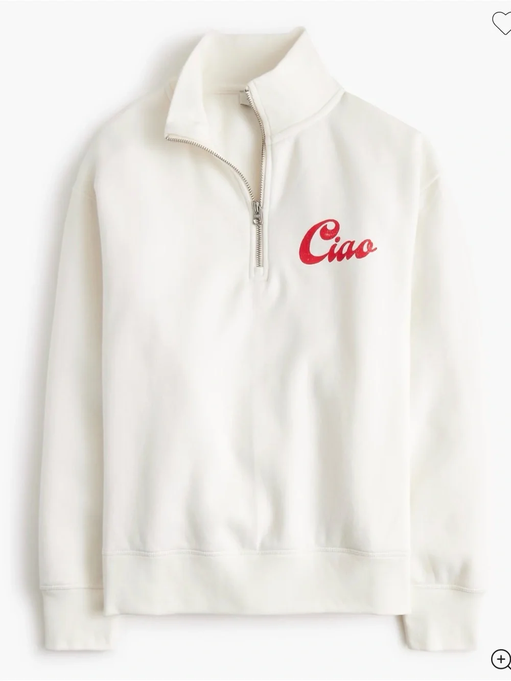 J. Crew Ciao Quarter Zip Pullover Sweatshirt L